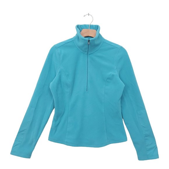 Express Sweatshirt Womens Medium Green Fleece 1/2 Zip Long Sleeve Cozy Comfy - Picture 1 of 11